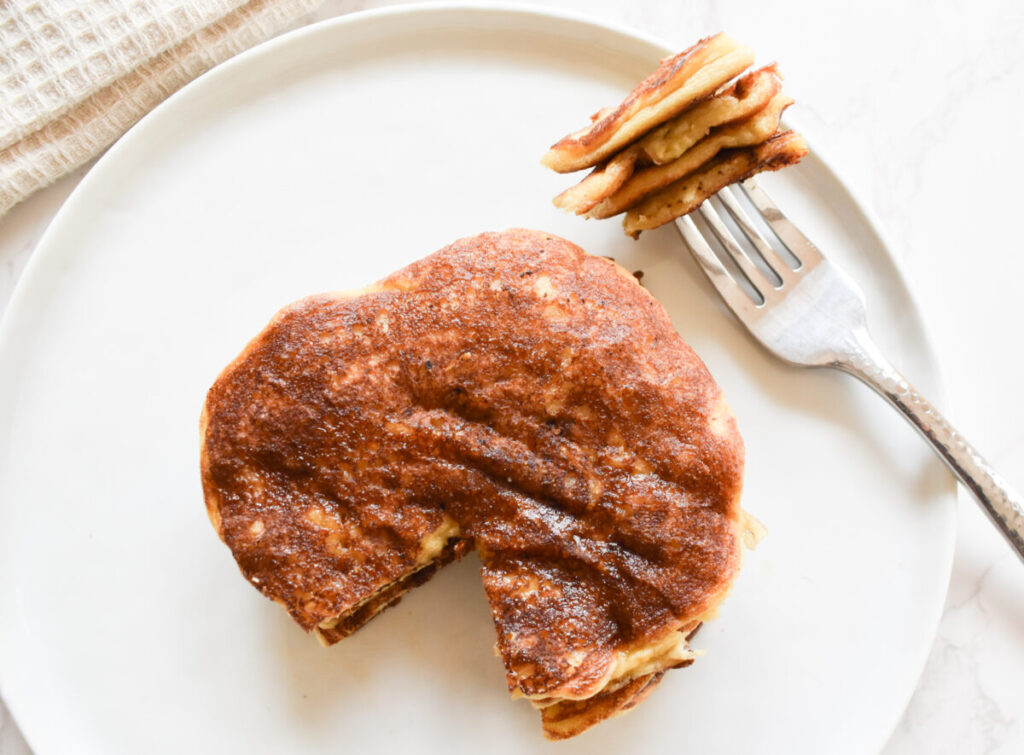 protein pancakes with eggs and cottage cheese